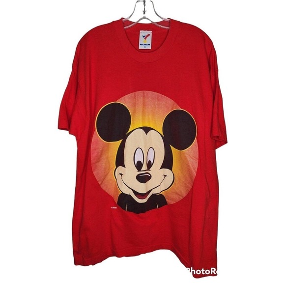 Vintage Disney Mickey Mouse Single Stitch 90s T-Shirt Made in USA Size XL - Picture 2 of 10